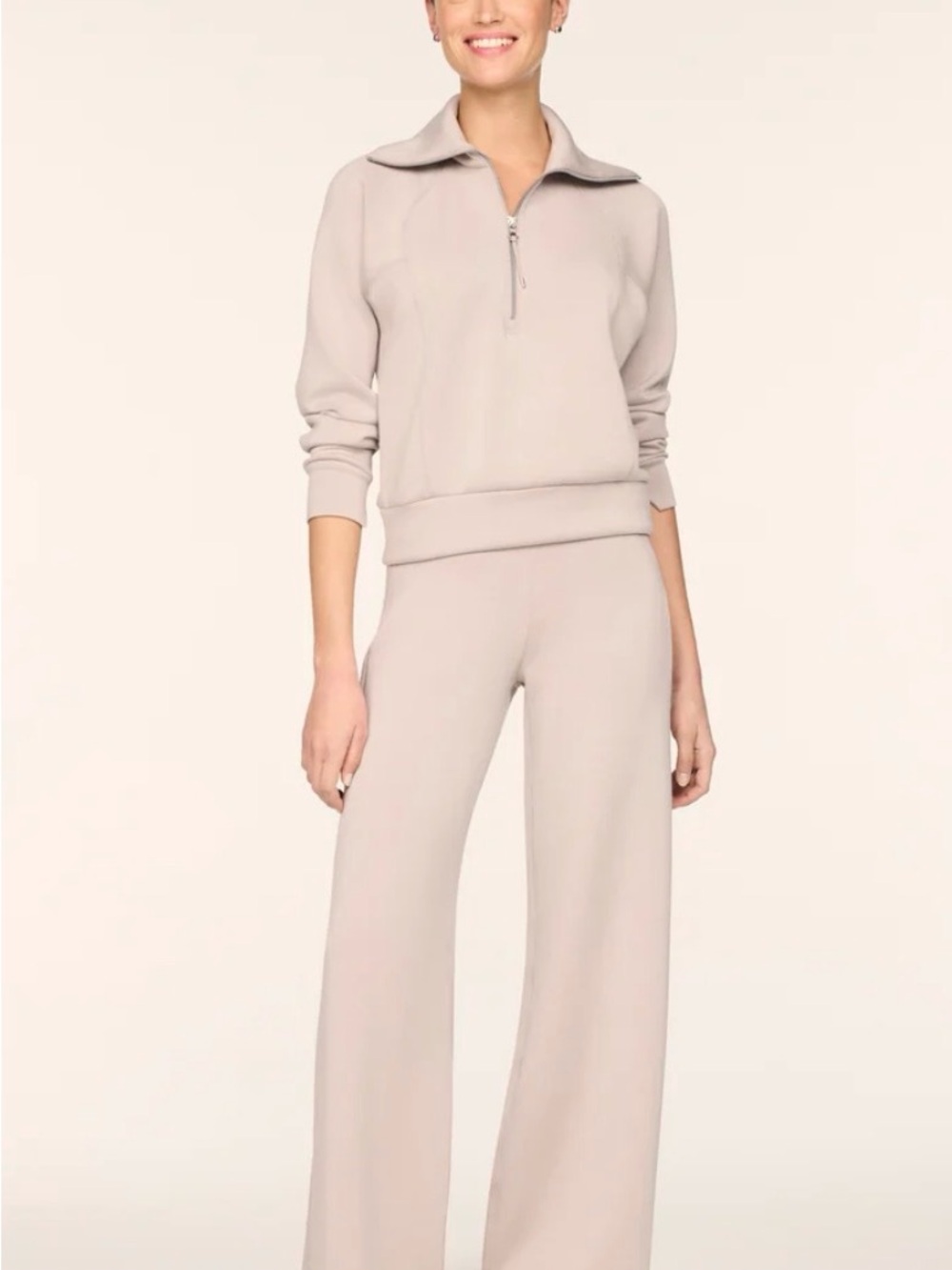 NWT Spanx Airessentials Wide-Leg Sweatpants Taupe Petite Medium